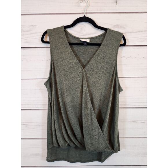 Universal Thread Women's Green Sleeveless‎ V-Neck Stretch Wrap Blouse Size XXL - Picture 1 of 6